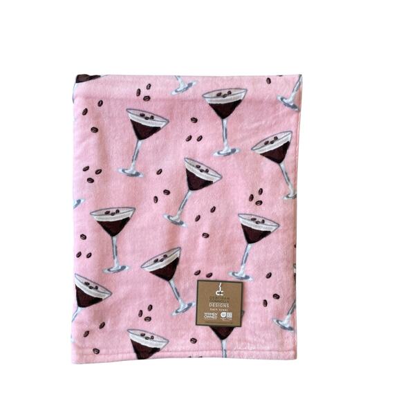 Deborah Connolly Espresso Martini Pink Velour Bath Towel 30x54 Set of 2 New - Picture 7 of 12